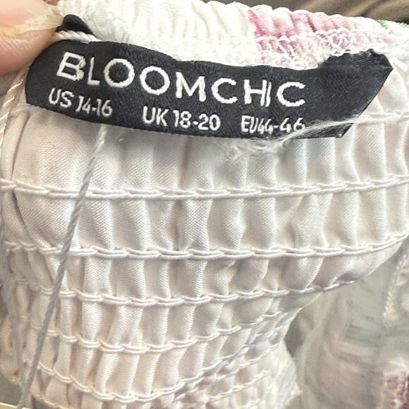 Bloomchic Floral Print Midi Dress Women 14-16 Babydoll Cottage Boho Straps Flowy - Picture 9 of 11